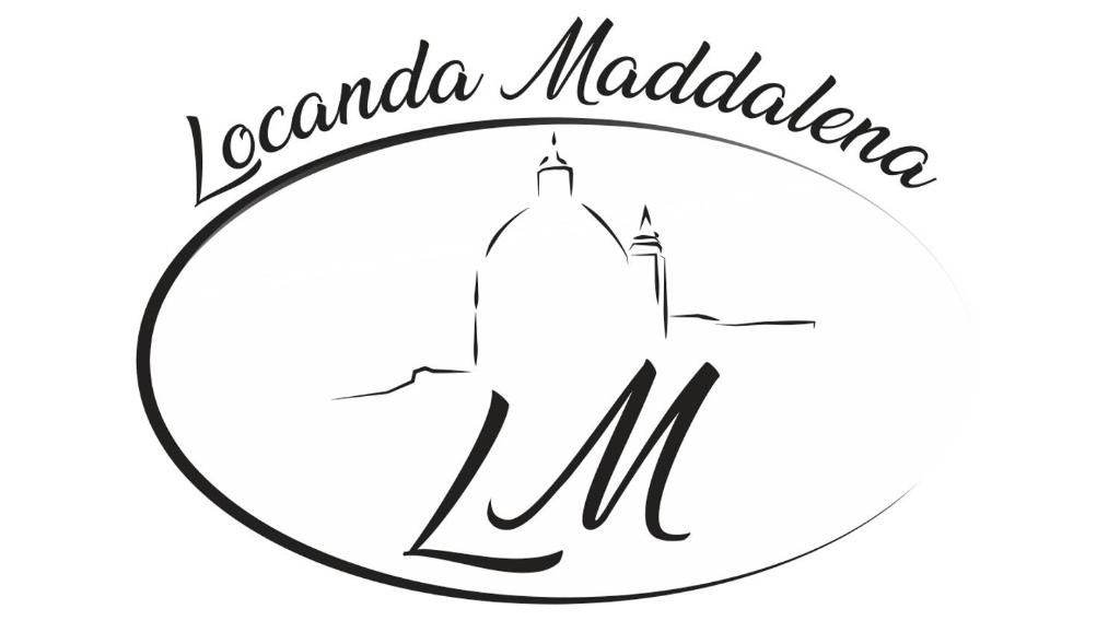 蒙蒂菲阿斯科尼Locanda Maddalena - Accoglienza Pellegrini的清真寺的黑白画,上面写着 玛达加斯卡拉卡洛巴酒店
