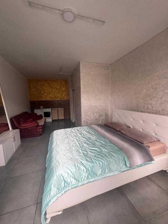 波德戈里察Hostel Lejla的一间卧室,卧室内配有一张大床
