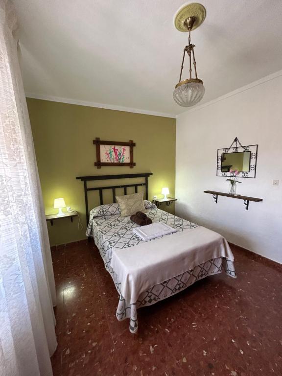 扎哈拉Casa la Torre的一间卧室配有一张床和一台电视