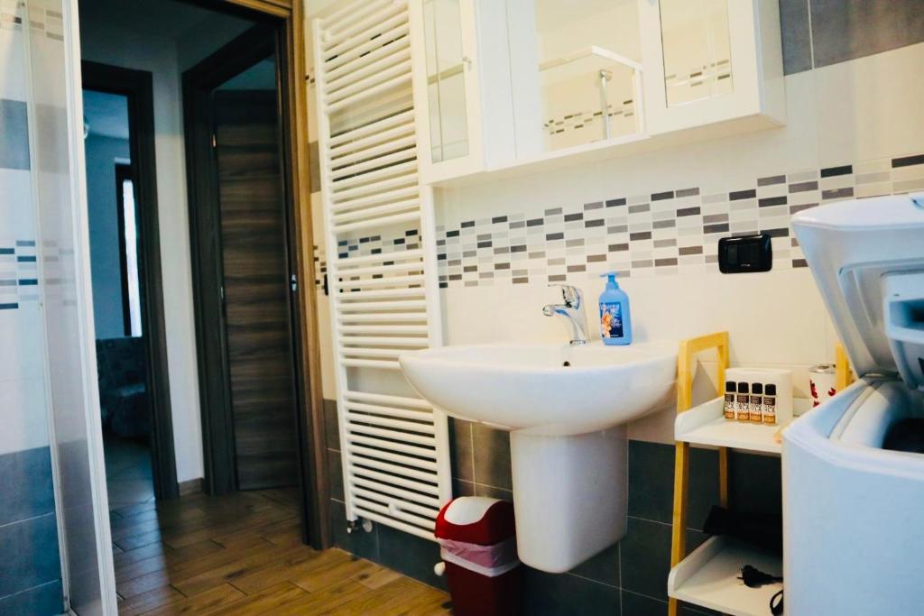 Borgo TicinoAppartamento Paradise的浴室配有白色水槽和卫生间。