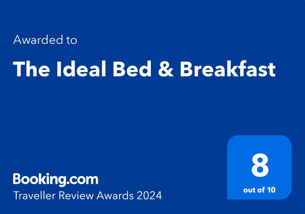 南迪The Ideal Bed & Breakfast的蓝色的标志读了理想的住宿加早餐旅馆