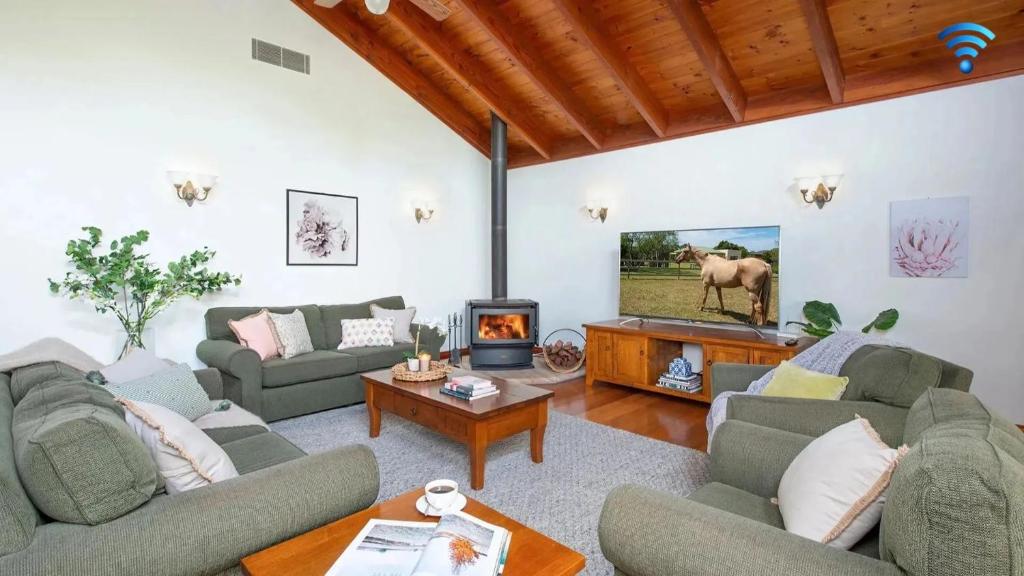 WorrageeReign Manor and Coach House的客厅配有两张沙发和一台电视机