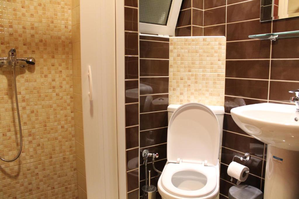 罗德镇费洛克贞尼亚一室公寓酒店的一间带卫生间和水槽的浴室