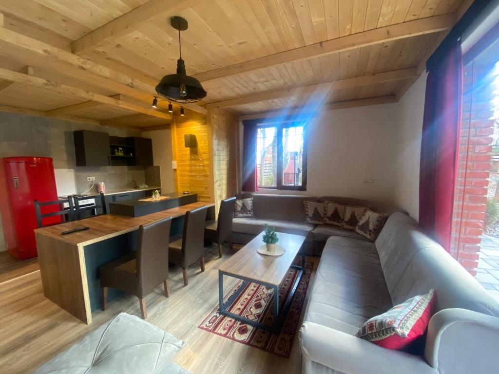 NovoberdoSTANET Forest Houses的客厅配有沙发和桌子