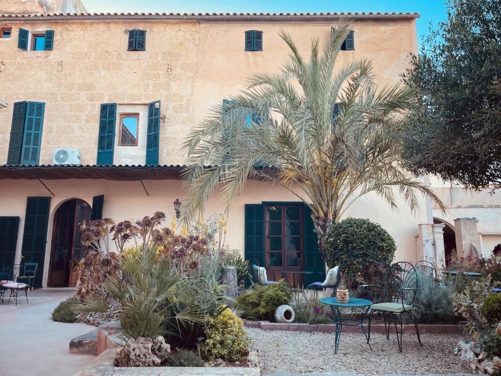 柳维Casa Mona Turismo de Interior的前面有棕榈树的房子