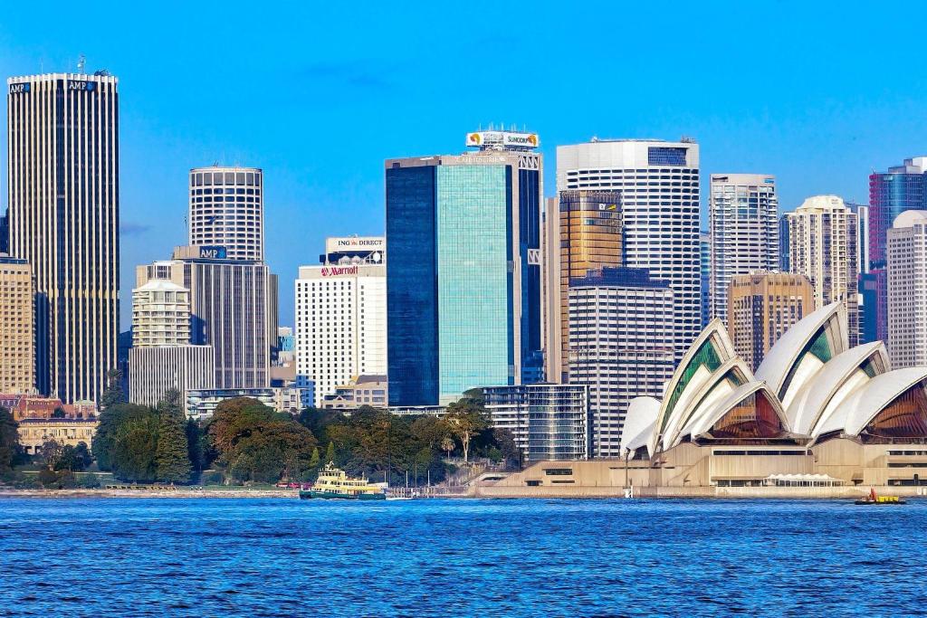 悉尼悉尼港环形码头万豪酒店的享有悉尼歌剧院和城市的景色