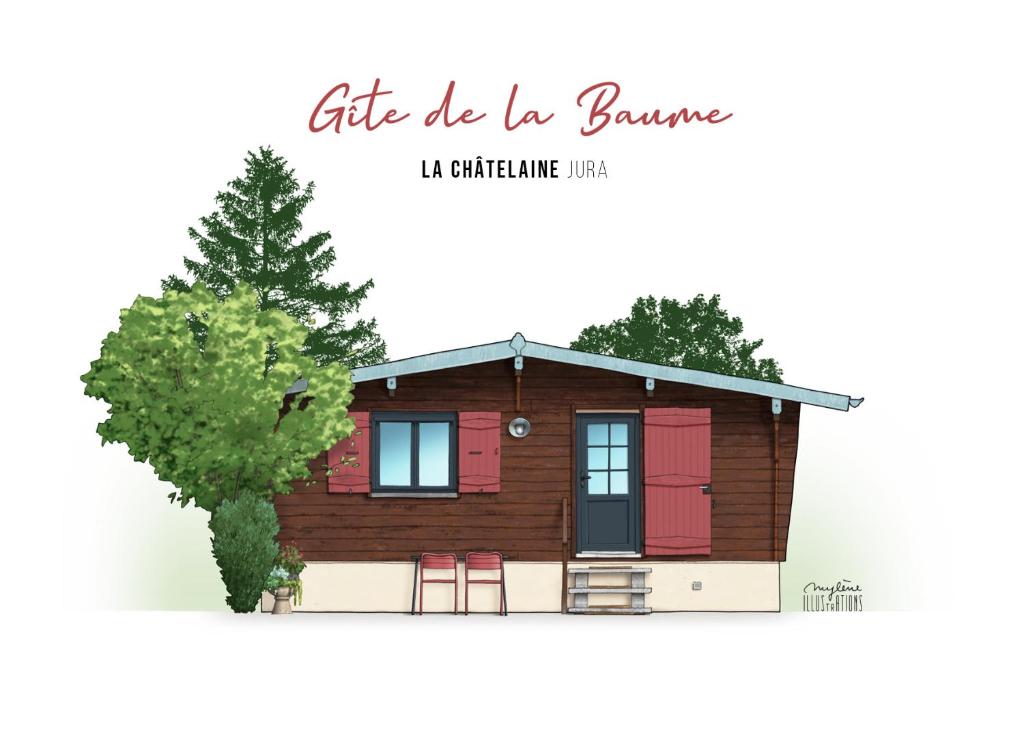 La ChâtelaineChalet de la Baume的 ⁇ 染树的小木房子