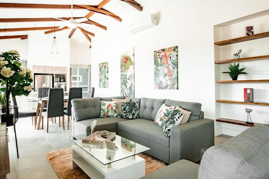 普拉纳维瑙Blue Venao PENTHOUSE APARTMENT B的客厅配有沙发和桌子