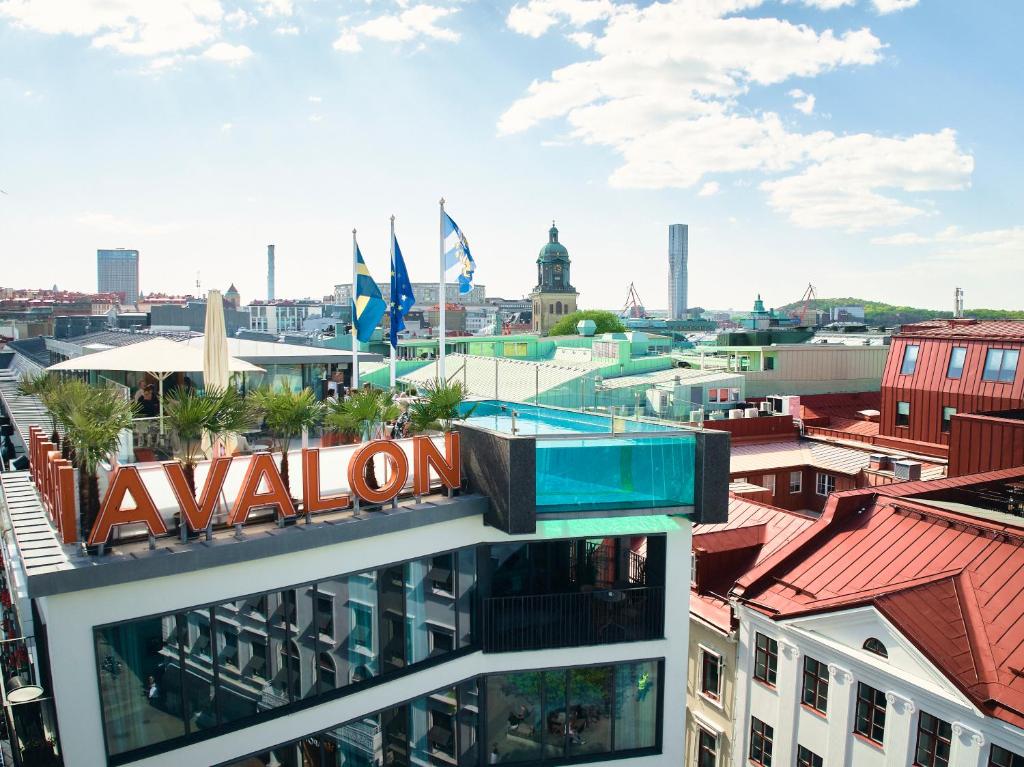 哥德堡阿瓦隆酒店的从建筑屋顶上可欣赏到城市美景