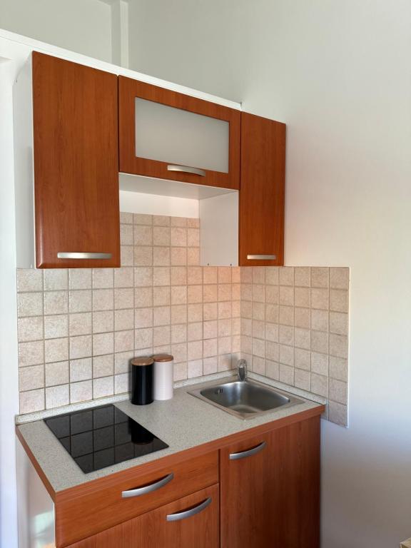 Leone apartments with free parking的厨房或小厨房