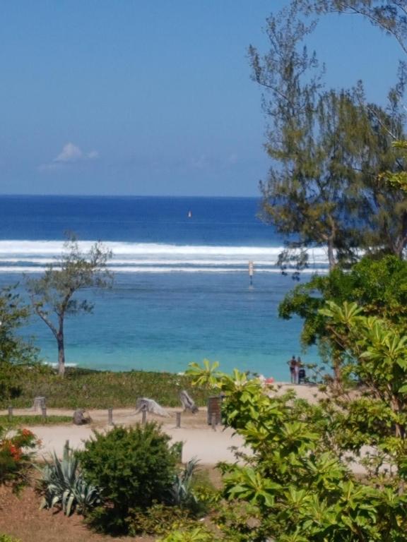 圣保罗Le logis bleu océan的海滩上可欣赏到海景