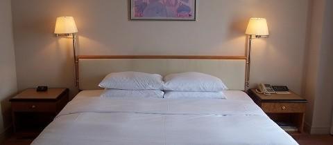 SellingenHerberg Sellingen的一间卧室配有一张带两盏灯的大型白色床。