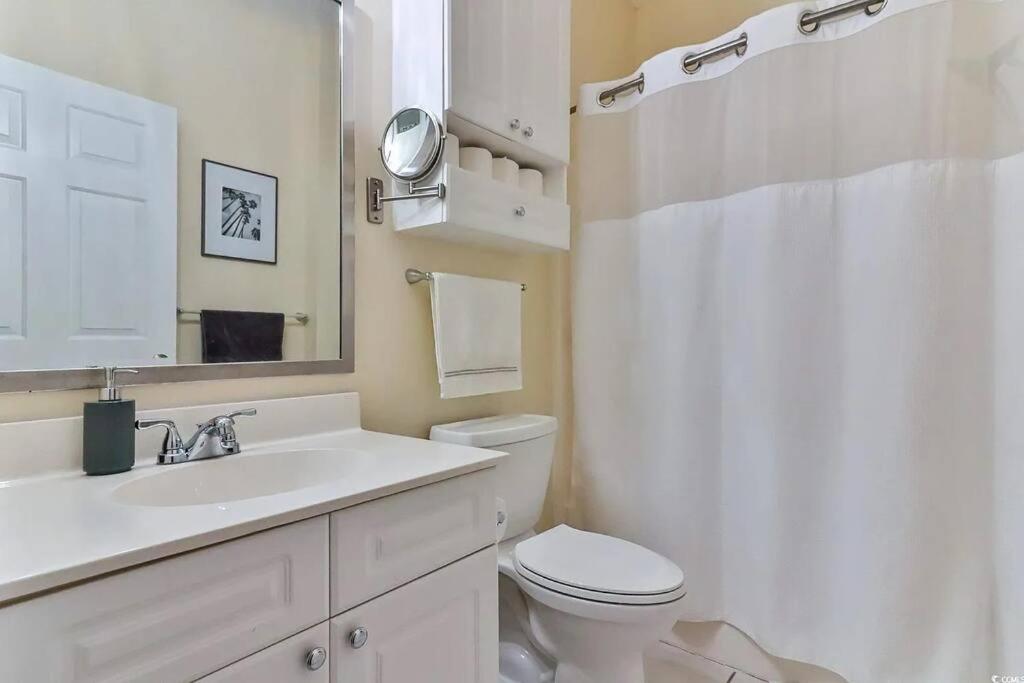 Beautiful 1500 s f 3 Bd - 2 Ba condo overlooking stream and golf course的一间浴室