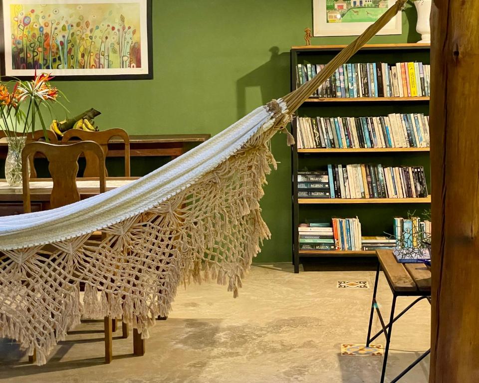 山林小屋内部图书馆