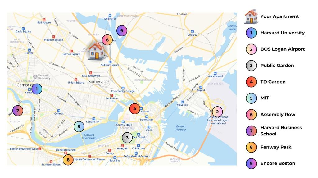 3BR2Bth MIT Harvard TD Garden BOS 2 Parking Spaces平面图