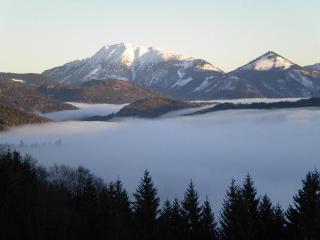 滨湖伦茨Höhenstein的享有白雪 ⁇ 的高山和湖泊的景色