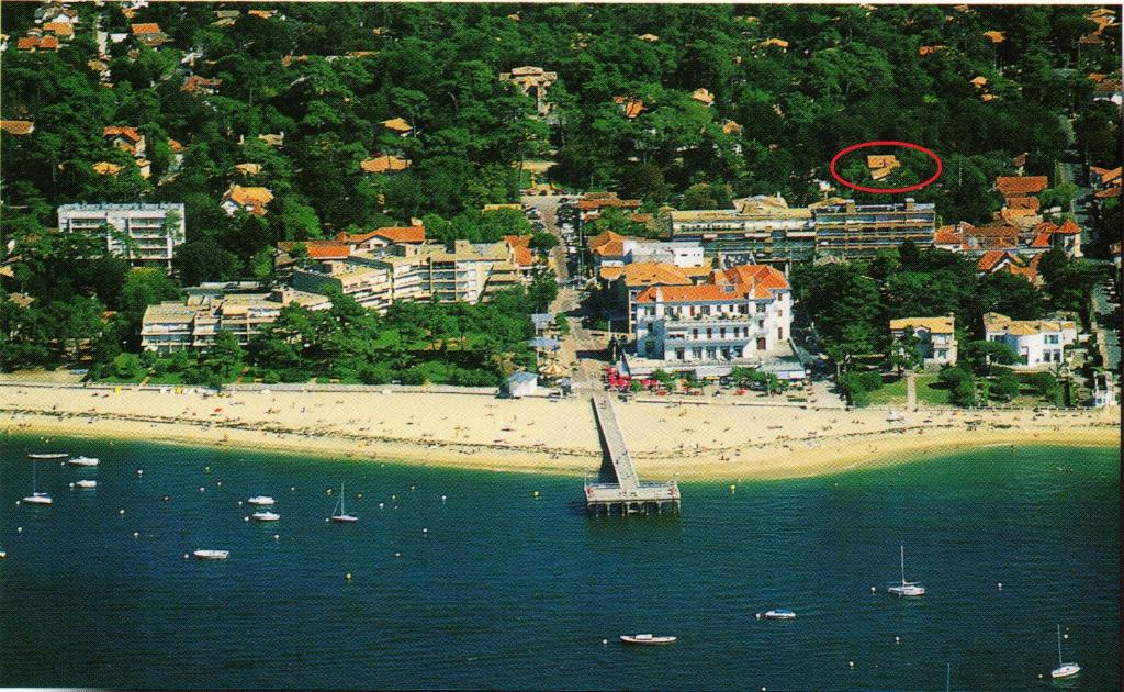 阿卡雄瑟普莱斯别墅的享有海滩的空中景色,在水中划船