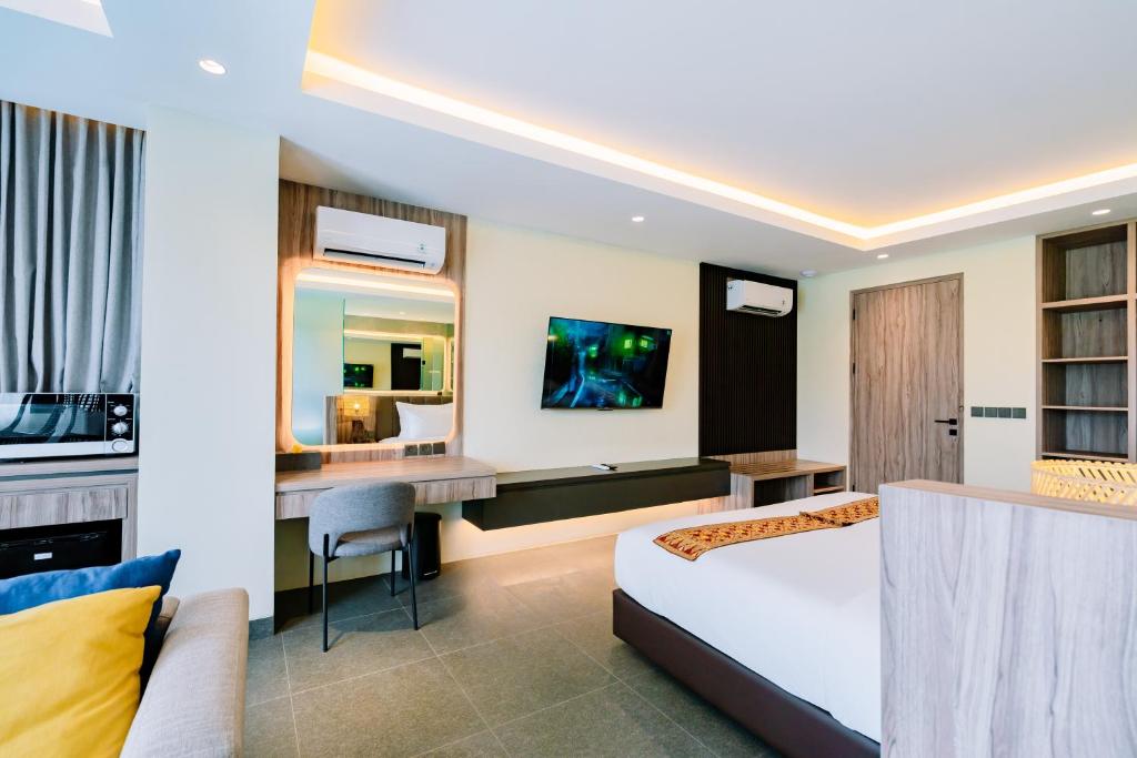 Big Dragon Villas Ubud的休息区