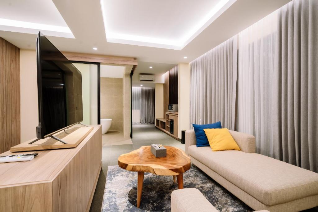 Big Dragon Villas Ubud的休息区
