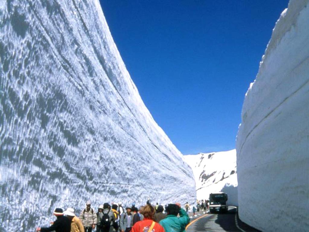 上市恋月鹤旅馆的一群人在一个雪覆盖的山里行走