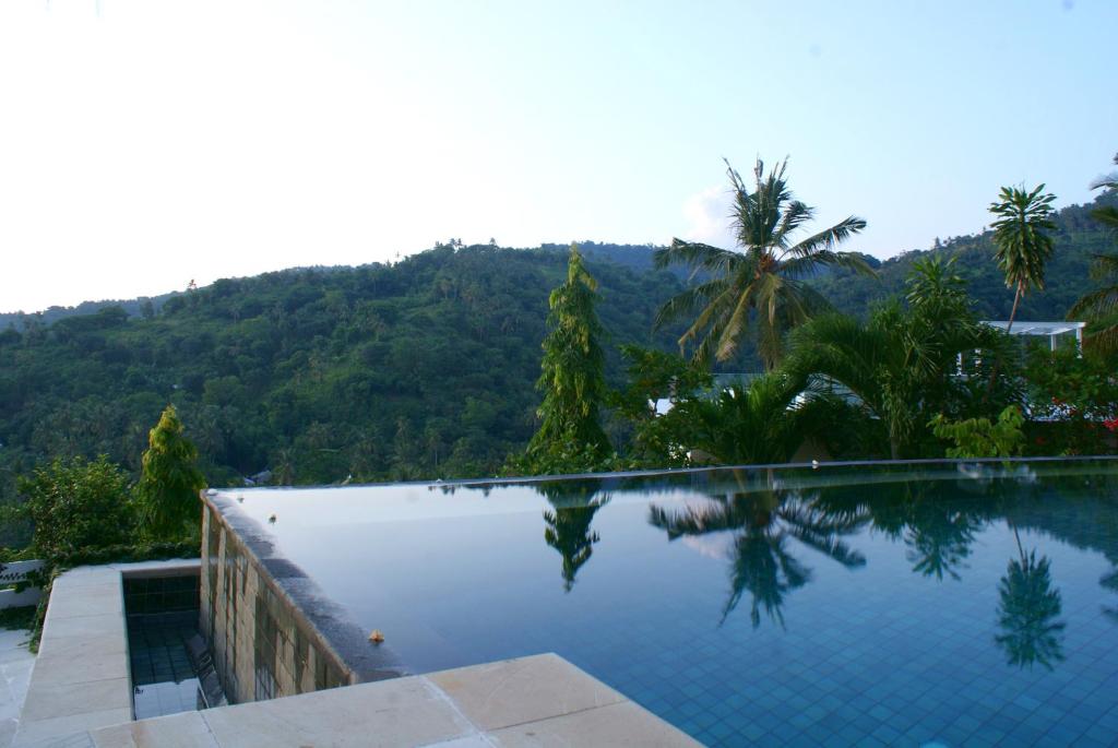 圣吉吉水果别墅酒店的一座山地游泳池