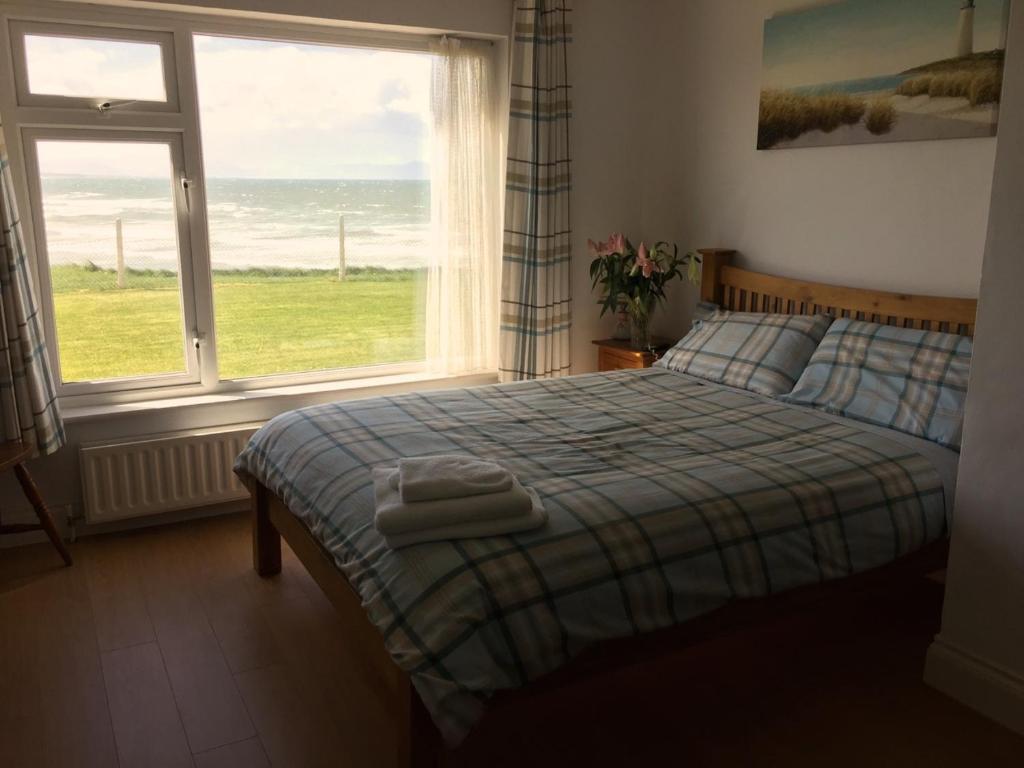 巴利海吉O'Neill's Bed&Breakfast的一间卧室设有一张床和一个大窗户