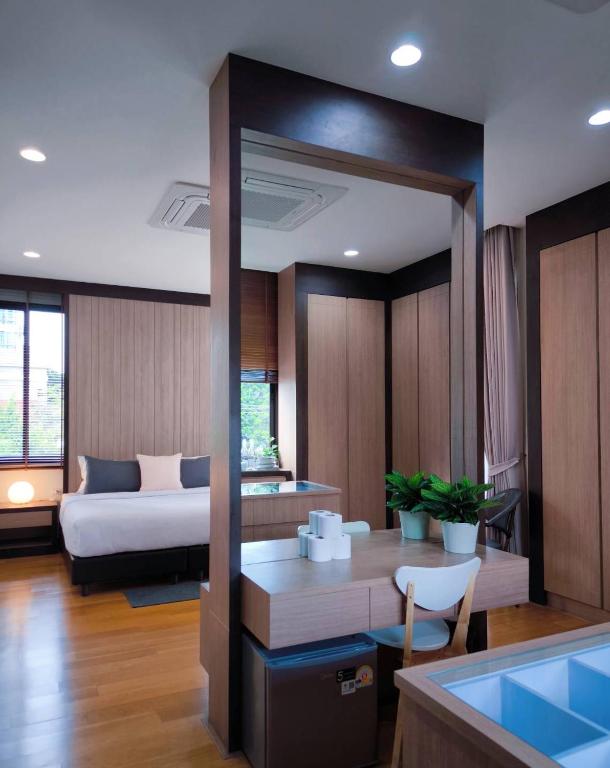 Studio Sukumvit 29客房内的一张或多张床位