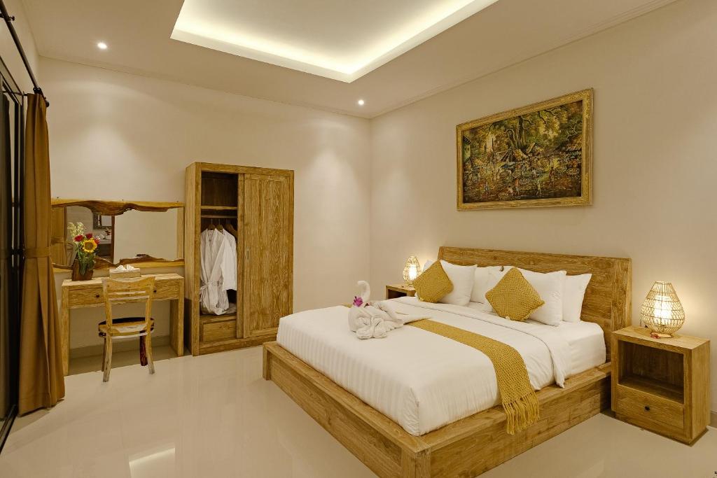 Luxury Nanda villa Ubud客房内的一张或多张床位