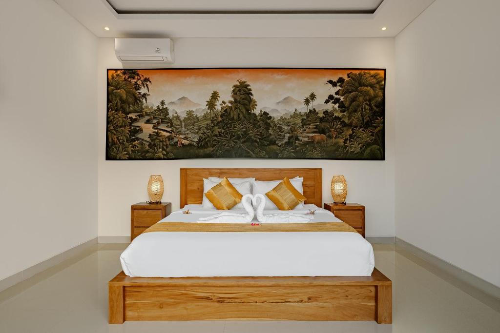 Luxury Nanda villa Ubud客房内的一张或多张床位