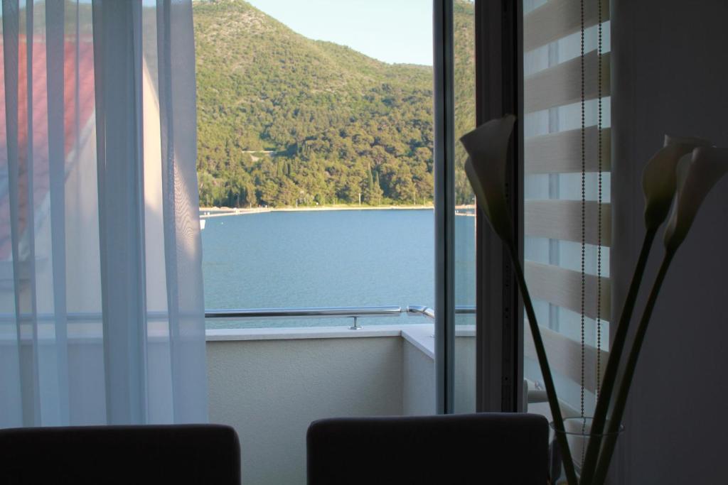斯拉诺Villa Mar的从窗户可欣赏到湖景