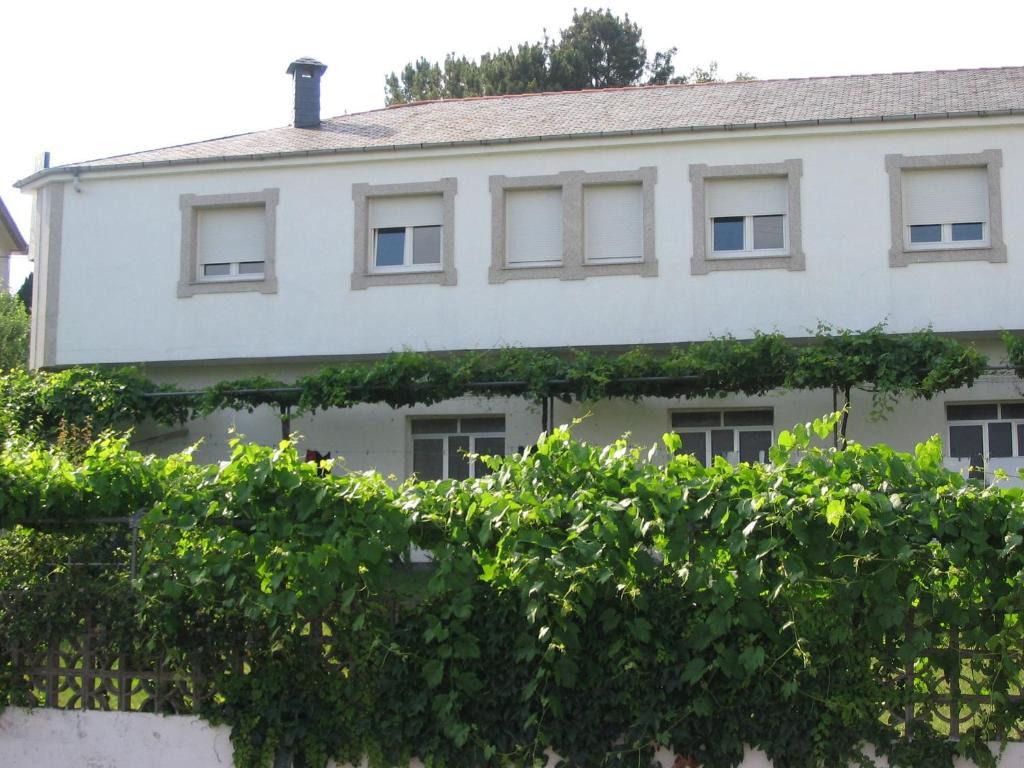 波尔托马林波尔托米诺旅馆的前面有绿色树木的白色房子