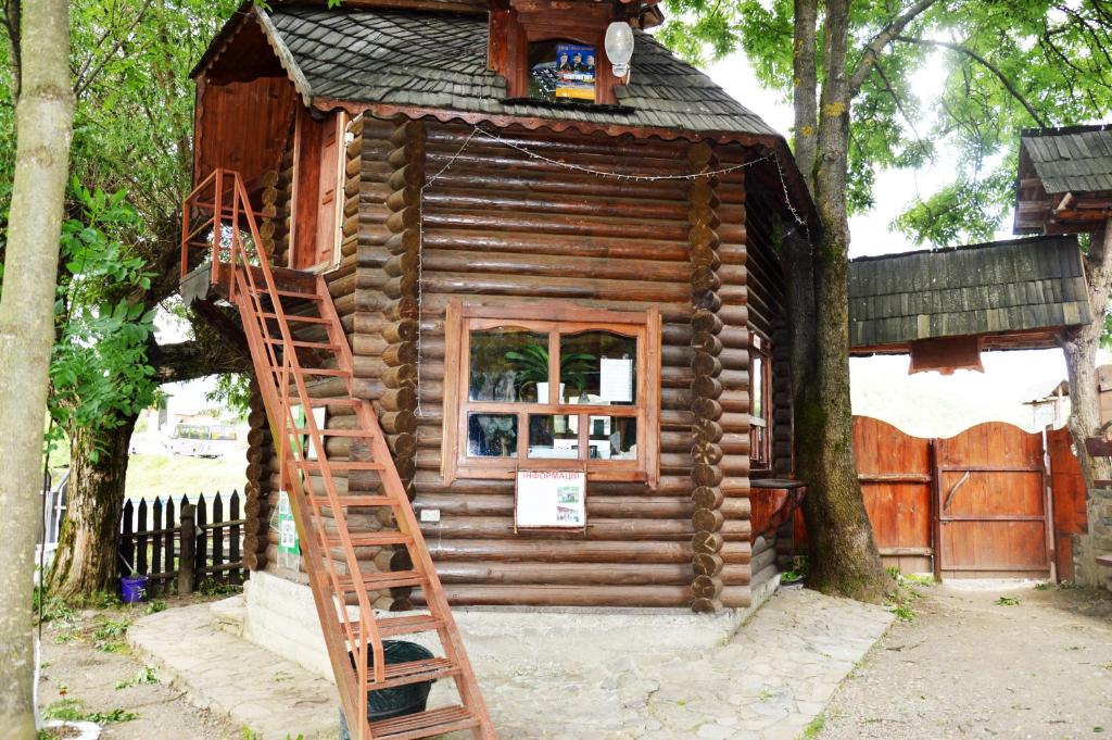 科洛恰瓦Stare Selo的小木屋,设有梯子和窗户