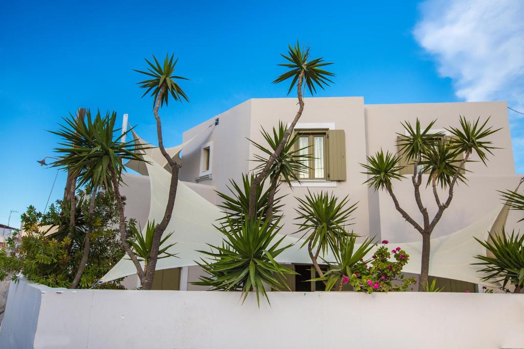 卡特瑞杜斯阿尔迪酒店的一座棕榈树掩映的白色房子