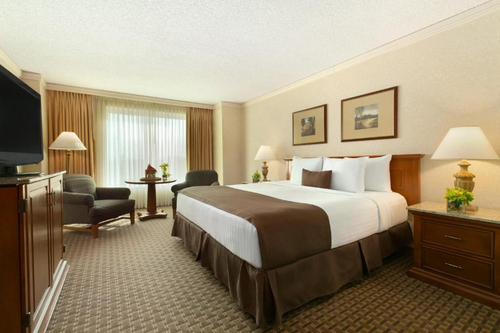 康瑟尔布拉夫斯康瑟尔布拉夫斯哈拉斯赌场&酒店的酒店客房设有一张大床和一台电视。