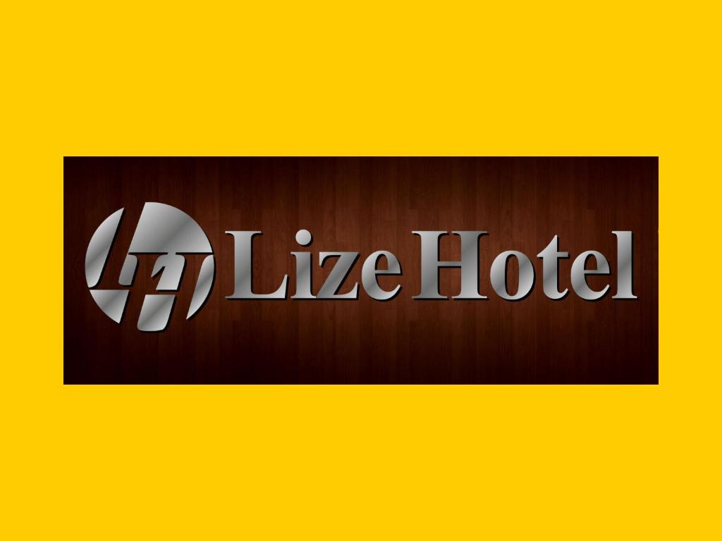 坎皮纳斯Lize Hotel Rodoviária的黄色背景的点菜酒店标志