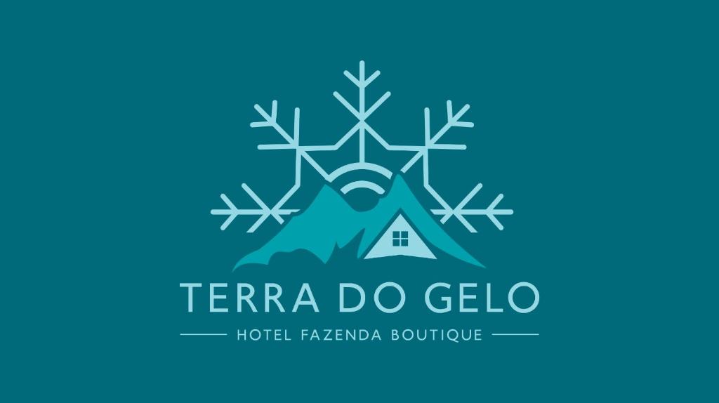 邦雅尔丁-达塞拉Hotel Fazenda Boutique Terra do Gelo的雪花度假别墅的标志