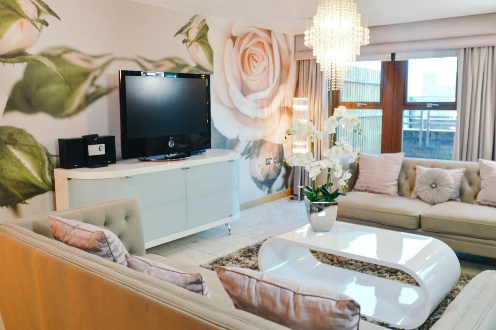 利物浦普斯帕德斯 - 利物浦1 - 公寓的带沙发和电视的客厅