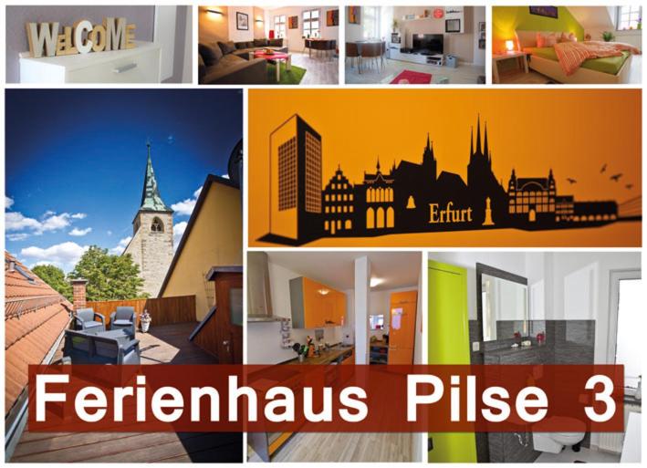 爱尔福特Ferienhaus Pilse 3的不同城市和建筑的照片拼凑而成