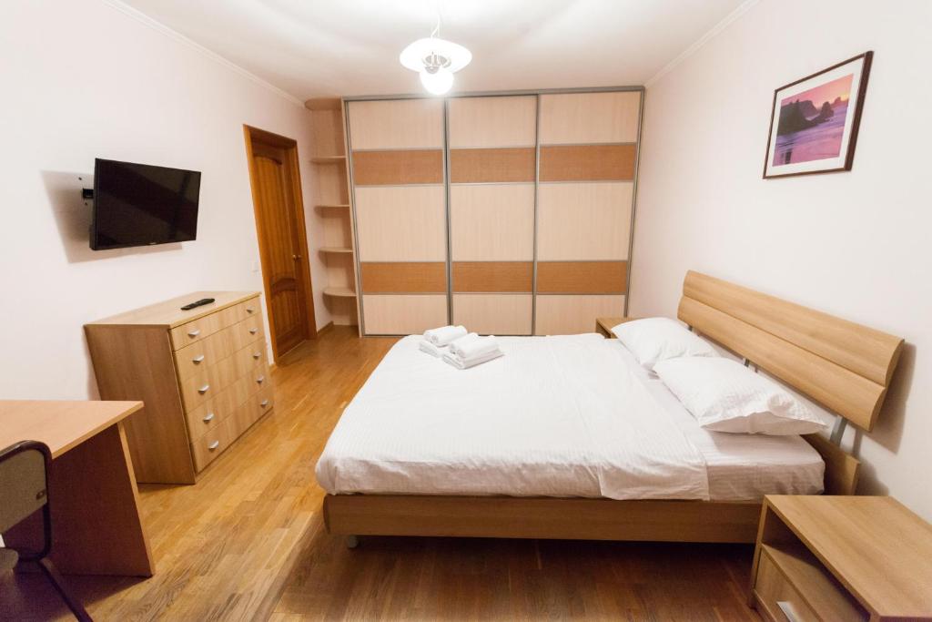 Apartment on Energetikov 53/3客房内的一张或多张床位