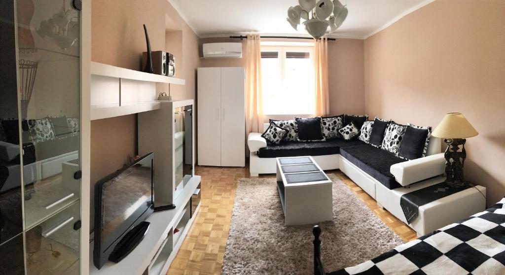 索科矿泉村Apartment Wali的带沙发和电视的客厅