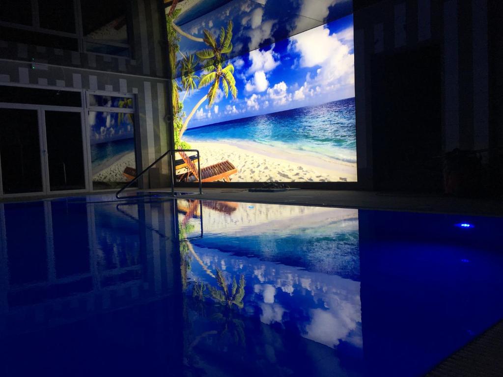 格里兹鲍Azul的一张带海滩照片的电视屏幕