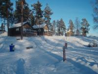冬天的Falun Strandby Främby Udde