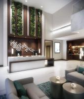 迈阿密Wyndham Garden Miami International Airport的设有接待台的酒店大堂