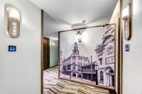 天津Happy Dragon City Culture Hotel-Tianjin Draum Tower &amp; Dayuecheng shopping mall的带有建筑物图纸的走廊