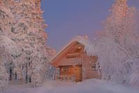 冬天的Ounasloma Holiday Cottages