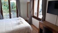 Cham&#39;Heart, 4-star apartments in Chamonix centre with free private parking客房内的一张或多张床位