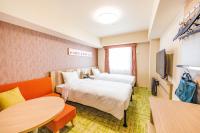 Tabino Hotel lit Matsumoto Milky white Onsen客房内的一张或多张床位