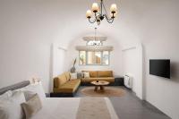 Occhio Luxury Villas Santorini with private pool的电视和/或娱乐中心