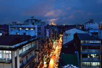 仰光景观或在酒店看到的城市景观