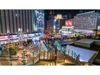 大阪景观或在酒店看到的城市景观